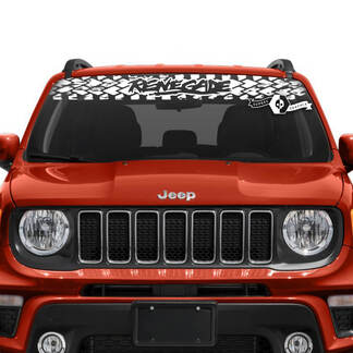 Jeep Renegade voorruit venster grafisch logo band track vinyl sticker
