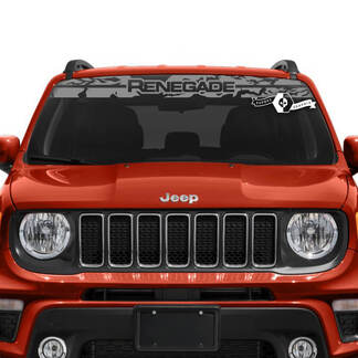 Jeep Renegade voorruit venster grafisch logo gehavende vernietigde vinyl sticker
