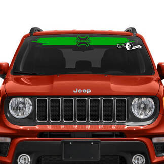 Jeep Renegade voorruit venster grafische gehavende vernietigde vinyl sticker
