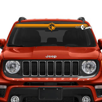 Jeep Renegade voorruit venster grafische bergen kompas vinyl sticker
