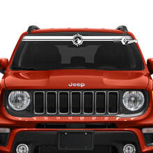 Jeep Renegade voorruit venster grafische bergen kompas vinyl sticker
 2