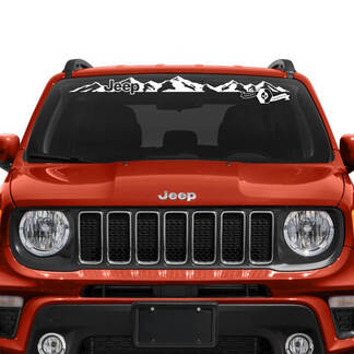 Voorruit venster Jeep Renegade grafische bergen Logo Vinyl sticker
