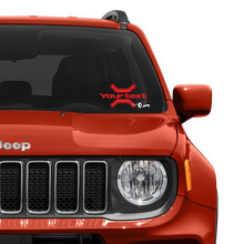 Aangepaste tekst grafische vinyl decal sticker voor Jeep Renegade voorruit raam 3