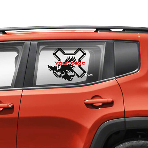 Aangepaste Tekst Grafiek Kale Arend Zijdeuren Raam Vinyl Decal Sticker 2 Kleuren voor Jeep Renegade