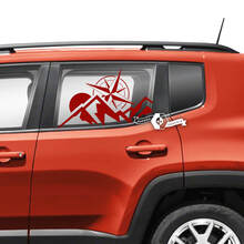 Paar Jeep Renegade deuren raam zijkant grafische Bald Eagle vinyl sticker sticker 2 kleuren
 2
