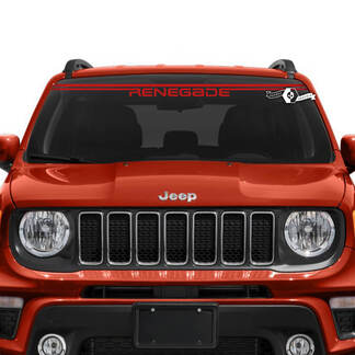 Jeep Renegade voorruit venster grafisch logo lijnen kompas vinyl sticker
