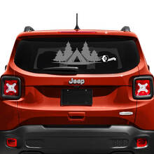 Jeep Renegade voorruit venster grafische achterklep venster USA vlag gehavende vernietigde vinyl sticker
 2