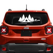 Jeep Renegade voorruit venster grafische achterklep venster USA vlag gehavende vernietigde vinyl sticker
 3