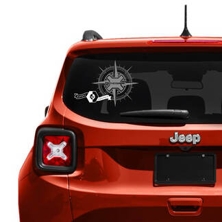 Jeep Renegade achterklep venster logo kompas vinyl sticker
