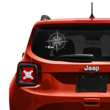 Aangepaste Tekst Kompas Achterklep Raam Vinyl Decal Sticker voor Jeep Renegade 2