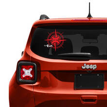 Aangepaste Tekst Kompas Achterklep Raam Vinyl Decal Sticker voor Jeep Renegade 3