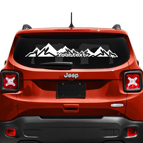 Mountain Custom Tekst Achterruit Vinyl Sticker voor Jeep Renegade