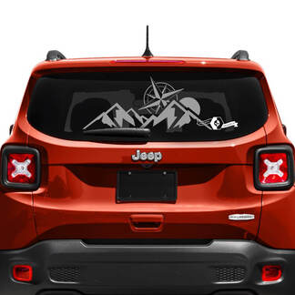 Jeep Renegade achterklep venster bergkompas logo vinyl sticker
