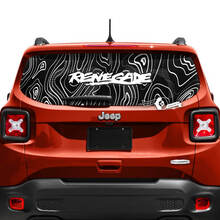 Jeep Renegade achterklep venster logo topografische kaart vinyl sticker sticker 2 kleuren
 2