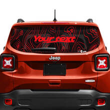 Aangepaste Tekst Topografische Kaart Achterklep Raam Vinyl Sticker 2 Kleuren voor Jeep Renegade 4