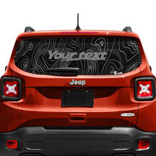 Aangepaste Tekst Topografische Kaart Achterklep Raam Vinyl Sticker 2 Kleuren voor Jeep Renegade 5