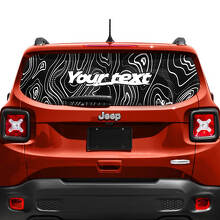 Aangepaste Tekst Topografische Kaart Achterklep Raam Vinyl Sticker 2 Kleuren voor Jeep Renegade 6