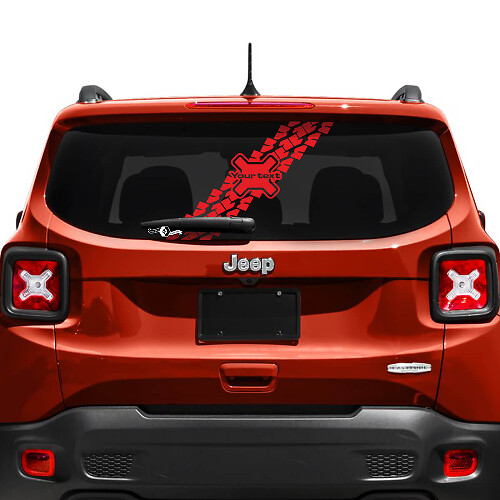 Aangepaste Tekst Bandenprofiel Achterklep Raam Vinyl Sticker voor Jeep Renegade