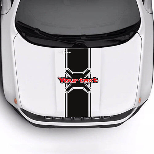 Aangepaste Tekst Motorkap Streep Vinyl Decal Sticker 2 Kleuren voor Jeep Renegade Trailhawk