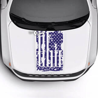 Jeep Renegade Trailhawk Sport USA vlag gehavende vernietigde kap logo streep vinyl sticker
