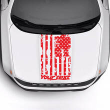 Aangepaste tekst USA-vlag versleten vernield motorkaplogo streep vinyl decal sticker voor Jeep Renegade Trailhawk 3