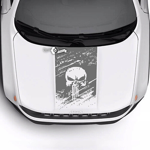 Jeep Renegade Trailhawk Sport Skull vernietigd gehavende kap Logo Stripe Vinyl Decal Sticker
