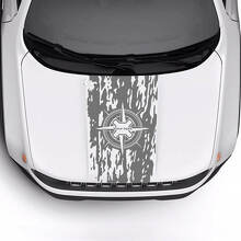 Aangepaste Tekst Kompas Versleten Vernield Vlag Motorkap Vinyl Decal Sticker voor Jeep Renegade Trailhawk 2