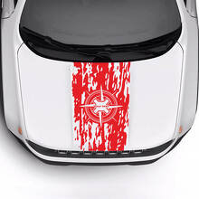 Aangepaste Tekst Kompas Versleten Vernield Vlag Motorkap Vinyl Decal Sticker voor Jeep Renegade Trailhawk 3