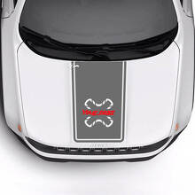 Custom Text Motorkaprand Vinyl Decal Sticker 2 Kleuren voor Jeep Renegade Trailhawk 2