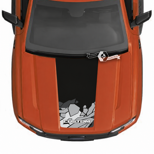 CUSTOM Angular Camo Midden Motorkap Paneel Motorkap Vinyl Decal Sticker voor Ford Ranger