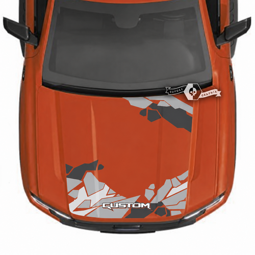 CUSTOM Open Center Angular Camo Motorkap Kit Motorkap Vinyl Decal Sticker voor Ford Ranger