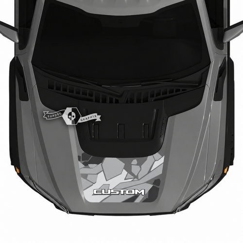 CUSTOM Grijs Camouflage Motorkap Scooppaneel Motorkap Vinyl Decal Sticker voor Ford Ranger