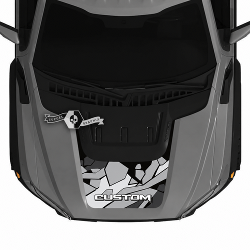CUSTOM Zwarte Contrast Camouflage Motorkap Luchtinlaatpaneel Motorkap Vinyl Decal Sticker voor Ford Ranger