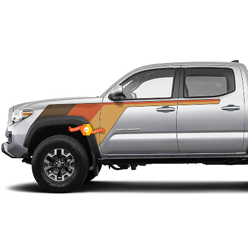 Retro Stijl Strepen Voorspatbord Vinyl Decal Sticker voor Toyota Tacoma