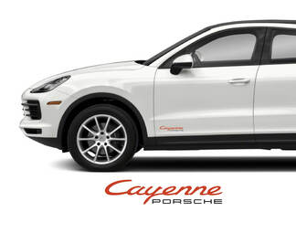 2x Porsche Cayenne-logo deurstickers
