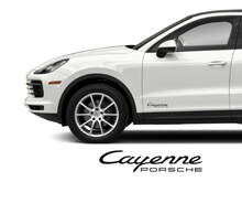 2x Porsche Cayenne-logo deurstickers
 3