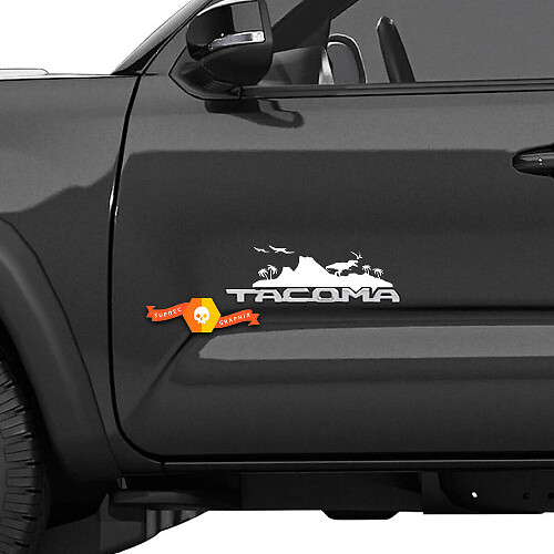 T-Rex Vulkanlandschap Zijdeur Vinyl Decal Sticker voor Toyota Tacoma
