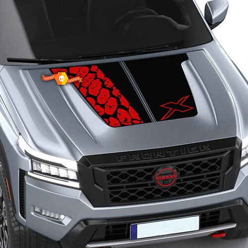 Kap NISSAN Frontier Tire Track X Logo Vinyl Stickers Decals 4x4 Graphics Nismo 2 kleuren
