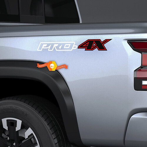 Paar Nissan Frontier Pro-4X vinyl zijstickers stickers graphics Nismo 3 kleuren
