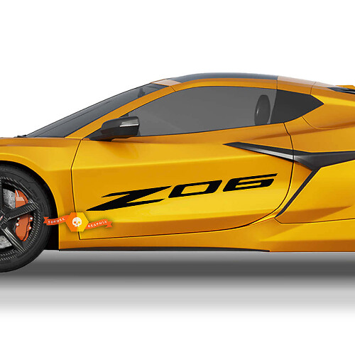 Z06 zijdeurlogo vinylstickerset voor Chevrolet Corvette