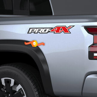 2X PRO-4X 4 kleuren Nissan Titan Frontier 4x4 off-road truck nachtkastje beide zijstickers stickers 4x4 graphics Nismo
