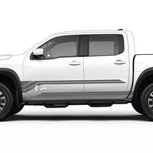 2 Nissan Decal Rocker Panel deuren zijkant Nissan Frontier Stripe Vinyl Stickers Kit
 2