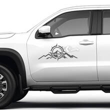 2 Nissan deuren Compass Mountain sticker zijkant Nissan Frontier Stripe vinylstickersset
 3