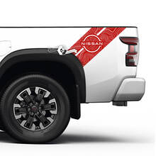 2 Nissan stickerbed spatbord pick-up zijkant topografische kaart Nissan Frontier Stripe vinylstickersset
 3