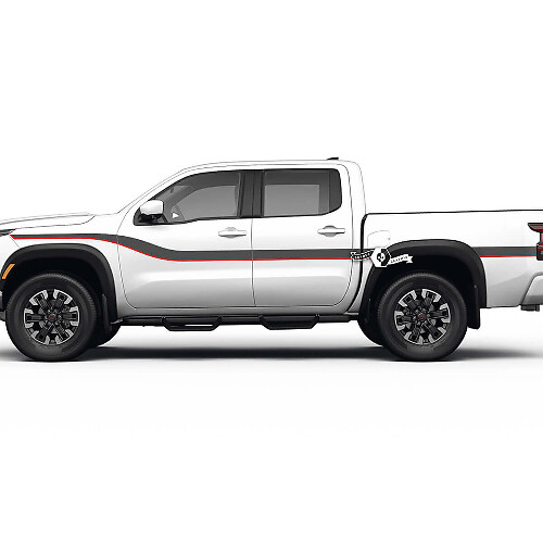 Twin Gebogen Strepen Zij Vinyl Decal Kit Voor Nissan Frontier