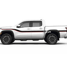 2 Nissan Decal voorspatbord deuren bed achterspatbord Logo lijnbekleding zijkant Vintage Nissan Frontier Stripe Vinyl Stickers Kit
 3