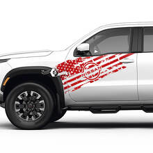 Door schade USA-vlag vinyl decalset voor Nissan Frontier_3