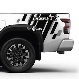 2X Nissan Frontier Pro-4X Bed Grunge Splash Truck Auto Vinyl Beide Side Camouflage Camo Stickers Decals Graphics

