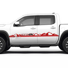 2 Nissan sticker deuren Hills Mountains Pro-4x Nissan Frontier Stripe vinylstickers 3 kleuren
 2