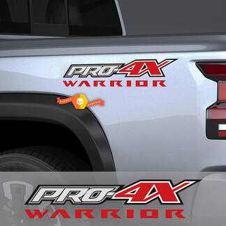 2X Nissan Frontier Pro-4X Warrior Pick-up auto Vinyl Beide Side Stickers Decals Graphics

